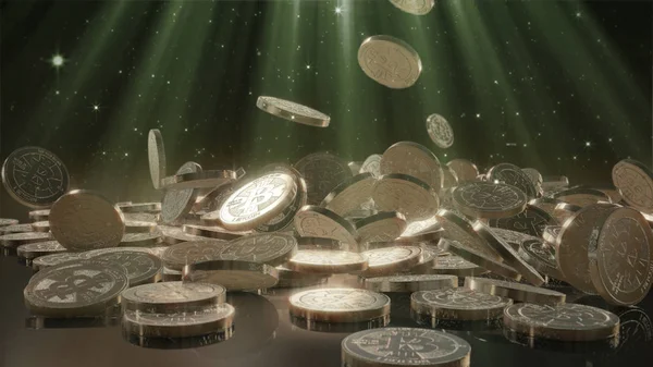 Bir yığının üstüne düşen Bitcoin