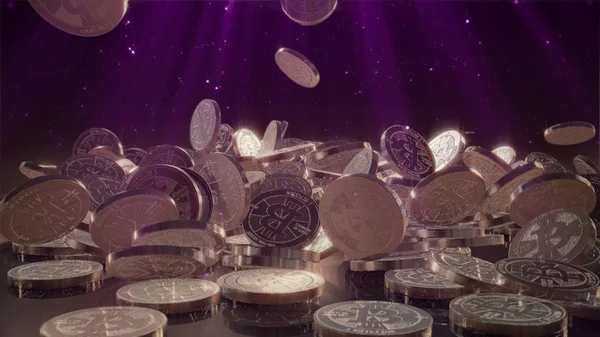 Bir yığının üstüne düşen Bitcoin