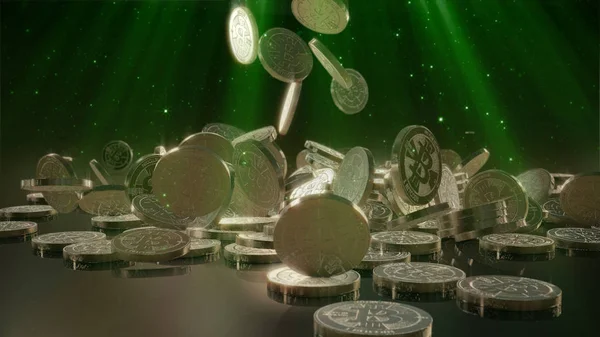 Bir yığının üstüne düşen Bitcoin