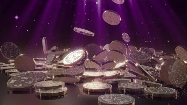 Bir yığının üstüne düşen Bitcoin