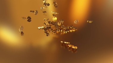 3D render düşen dolar belirtileri.