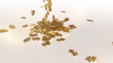 3D render düşen dolar belirtileri.