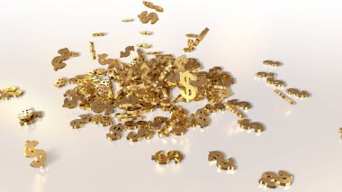 3D render düşen dolar belirtileri.