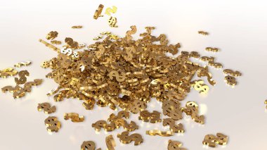 3D render düşen dolar belirtileri.