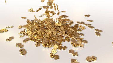 3D render düşen dolar belirtileri.
