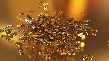 3D render düşen dolar belirtileri.