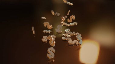 3D render düşen dolar belirtileri.