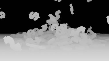3D render düşen dolar belirtileri.