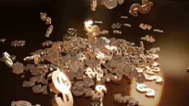 3D render düşen dolar belirtileri.