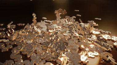 3D render düşen dolar belirtileri.