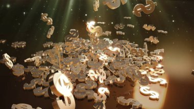 3D render düşen dolar belirtileri.