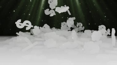 3D render düşen dolar belirtileri.