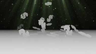 3D render düşen dolar belirtileri.