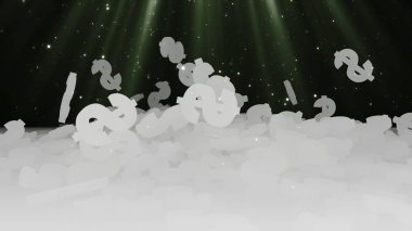 3D render düşen dolar belirtileri.