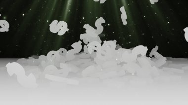 3D render düşen dolar belirtileri.