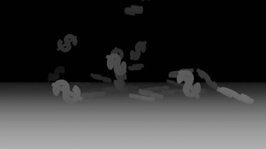 3D render düşen dolar belirtileri.