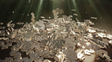 3D render düşen dolar belirtileri.