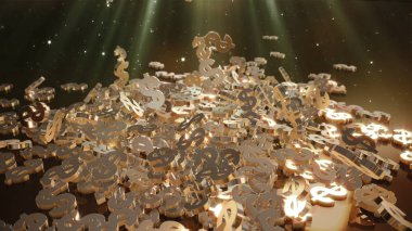 3D render düşen dolar belirtileri.
