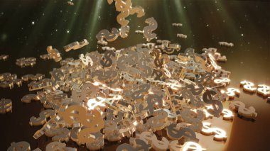 3D render düşen dolar belirtileri.