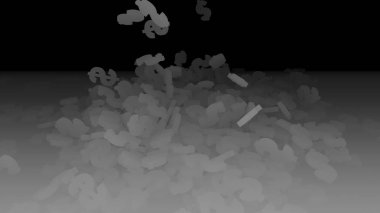 3D render düşen dolar belirtileri.
