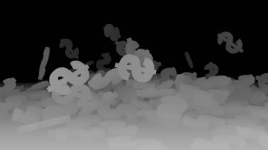 3D render düşen dolar belirtileri.