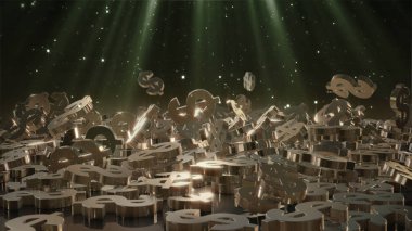 3D render düşen dolar belirtileri.