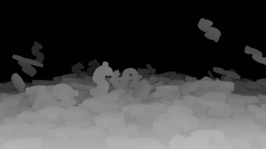 3D render düşen dolar belirtileri.