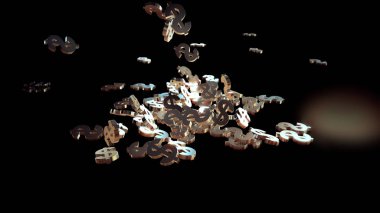 3D render düşen dolar belirtileri.
