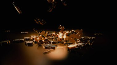 3D render düşen dolar belirtileri.