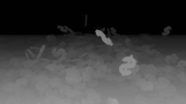 3D render düşen dolar belirtileri.