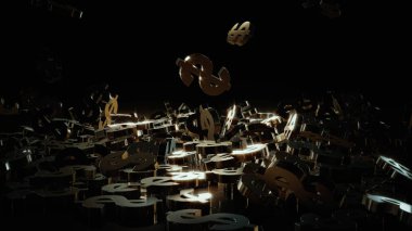 3D render düşen dolar belirtileri.