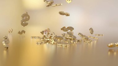 3D render düşen dolar belirtileri.