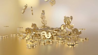 3D render düşen dolar belirtileri.