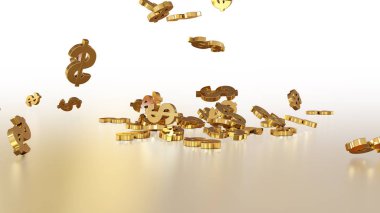 3D render düşen dolar belirtileri.