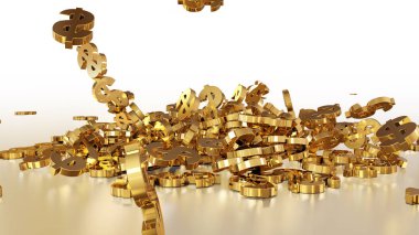 3D render düşen dolar belirtileri.