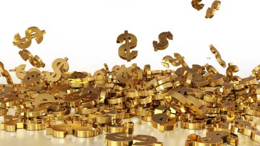 3D render düşen dolar belirtileri.