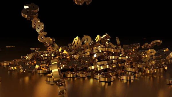 3D render düşen dolar belirtileri.