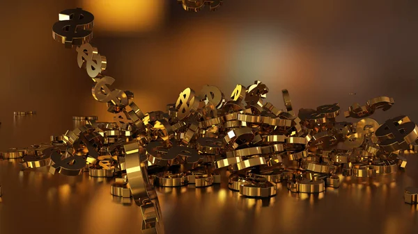 3D render düşen dolar belirtileri.