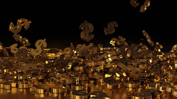 3D render düşen dolar belirtileri.