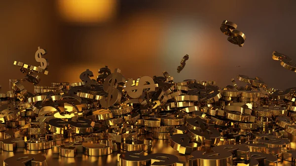 3D render düşen dolar belirtileri.