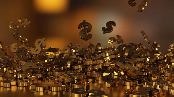 3D render düşen dolar belirtileri.