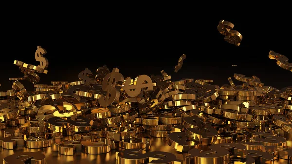 3D render düşen dolar belirtileri.