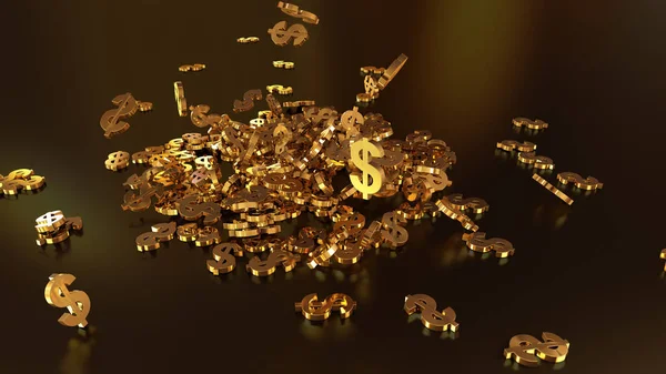 3D render düşen dolar belirtileri.