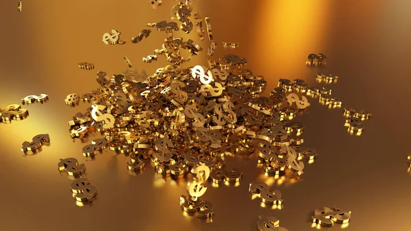 3D render düşen dolar belirtileri.