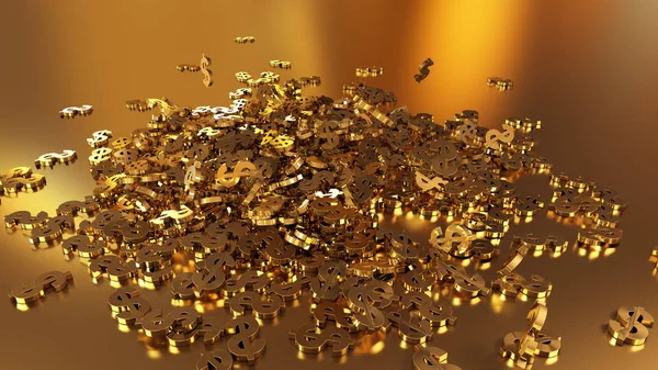 3D render düşen dolar belirtileri.