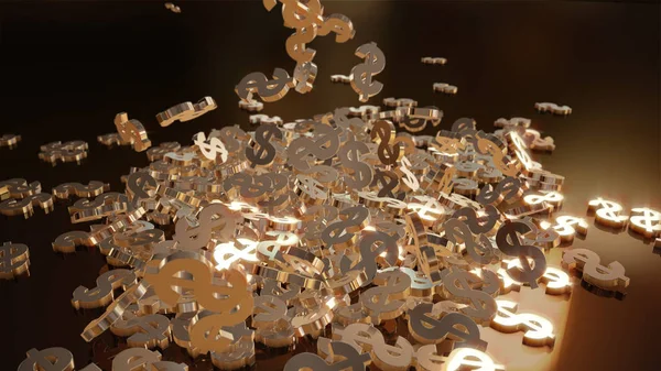 3D render düşen dolar belirtileri.