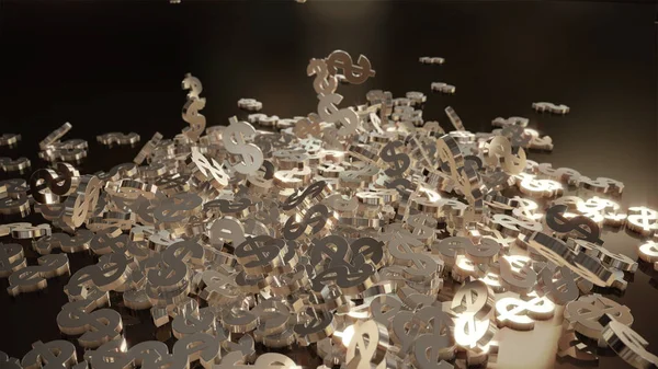 3D render düşen dolar belirtileri.