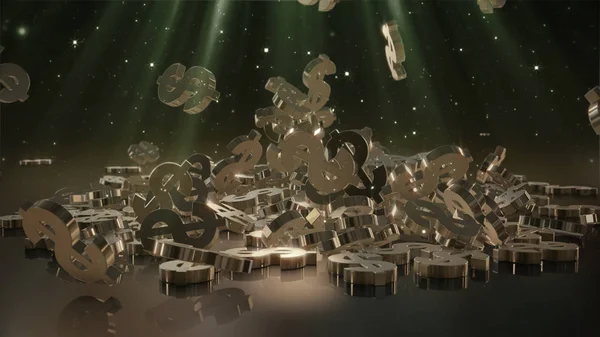 3D render düşen dolar belirtileri.