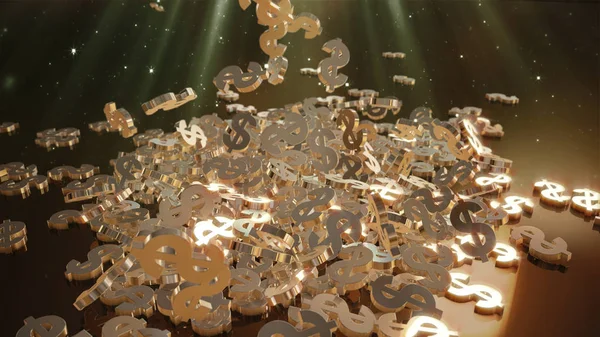 3D render düşen dolar belirtileri.