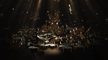 Bir yığının üstüne düşen dolar belirtisi. Hacimsel modelleri.